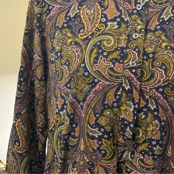 LOFT Paisley Floral Boho Popover Top size small - Picture 6 of 10